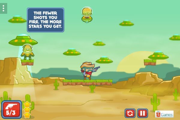 Cowboys vs Martians 🕹️ 🏃 | Free Arcade Action Browser Game - Image 1