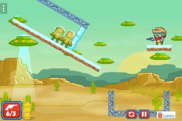 Cowboys vs Martians 🕹️ 🏃 | Free Arcade Action Browser Game - Image 2