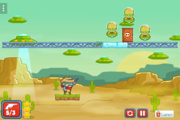 Cowboys vs Martians 🕹️ 🏃 | Free Arcade Action Browser Game - Image 3