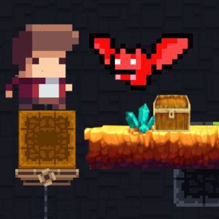 Play Tiny Man And Red Bat  🕹️ 🗡️