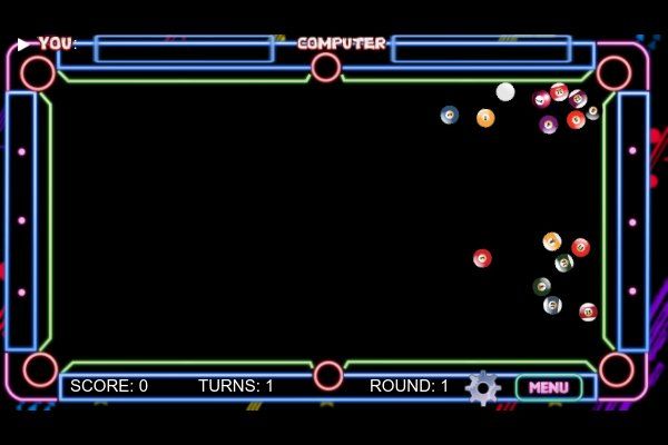 Billiard Neon 🕹️ 👾 | Arcade Geschicklichkeit Kostenloses Browserspiel - Bild 1