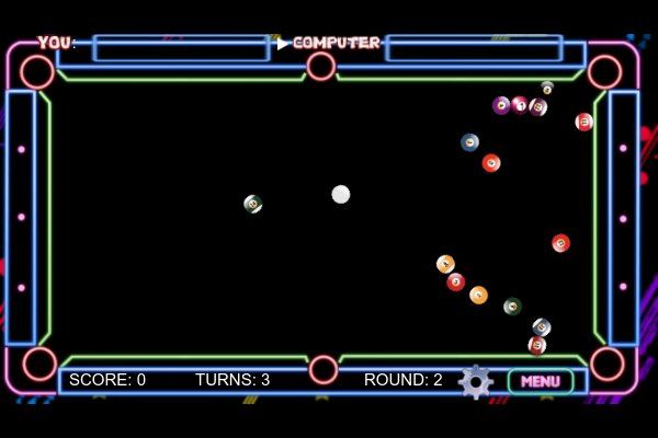 Billiard Neon 🕹️ 👾 | Jogo de navegador arcade de habilidade - Imagem 2