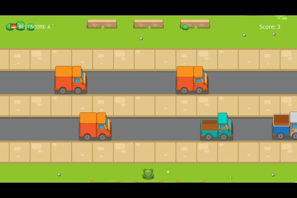 Frogie Cross The Road 🕹️ 👾 | Jogo de navegador de habilidade arcade - Imagem 1
