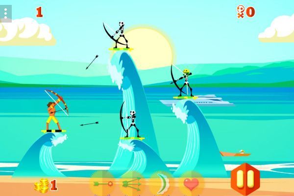 Surfer Archers 🕹️ 👾 | Free Skill Arcade Browser Game - Image 1