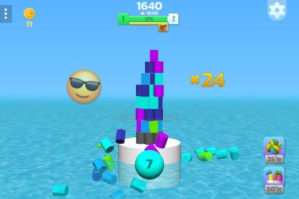 Tower Crash 3D 🕹️ 👾 | Geschicklichkeit mit der Physik Kostenloses Browserspiel - Bild 2