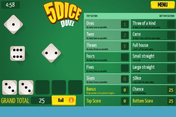 5 Dice Duel 🕹️ 🎲 | Strategie Brettspiel Kostenloses Browserspiel - Bild 2