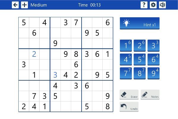 Microsoft Sudoku 🕹️ 🎲 | Logik Brettspiel Kostenloses Browserspiel - Bild 2