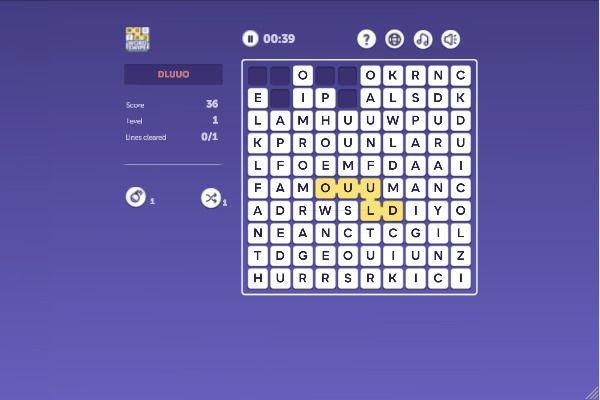 Word Swipe 🕹️ 🎲 | Juego de navegador de mesa rompecabezas - Imagen 1