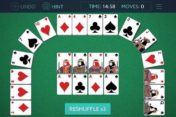 Crescent Solitaire 🕹️ 🃏 | Free Cards Browser Game - Image 1