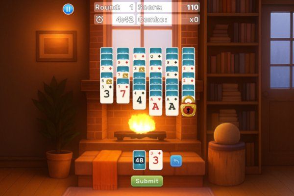 Fireside Solitaire 🕹️ 🃏 | Puzzle Kartenspiel Kostenloses Browserspiel - Bild 1