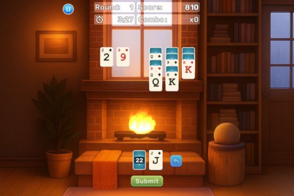 Fireside Solitaire 🕹️ 🃏 | Puzzle Kartenspiel Kostenloses Browserspiel - Bild 3