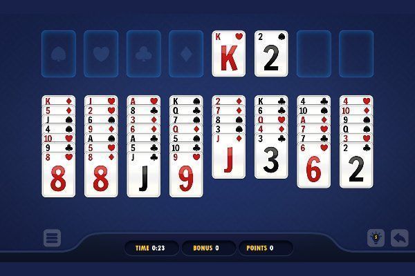 Freecell Solitaire Blue 🕹️ 🃏 | Free Puzzle Cards Browser Game - Image 1