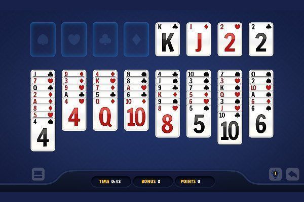 Freecell Solitaire Blue 🕹️ 🃏 | Gioco per browser rompicapo di carte - Immagine 3