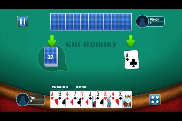 Gin Rummy 🕹️ 🃏 | Jeu de navigateur de puzzle de cartes - Image 2