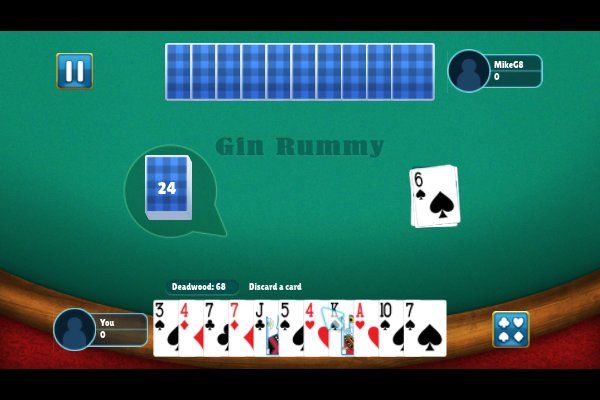 Gin Rummy 🕹️ 🃏 | Puzzle Kartenspiel Kostenloses Browserspiel - Bild 3