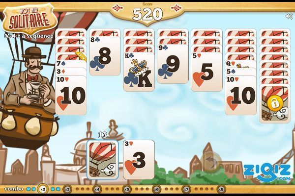 Hot Air Solitaire 🕹️ 🃏 | Kartenspiel Puzzle Kostenloses Browserspiel - Bild 2