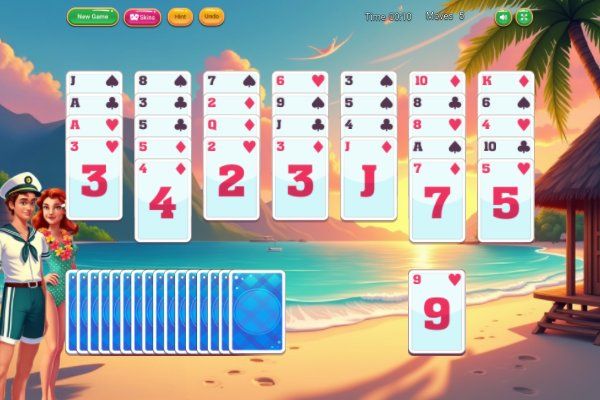 Palm Island Solitaire 🕹️ 🃏 | Jogo de navegador de quebra-cabeças de cartas - Imagem 1