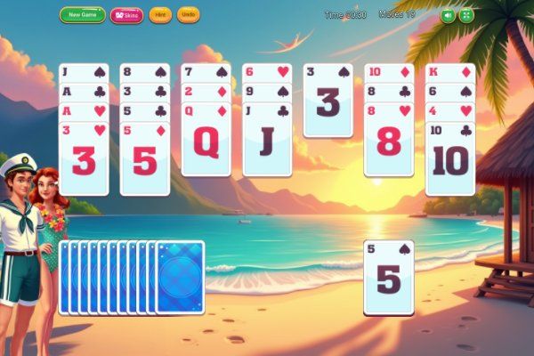 Palm Island Solitaire 🕹️ 🃏 | Jogo de navegador de quebra-cabeças de cartas - Imagem 2