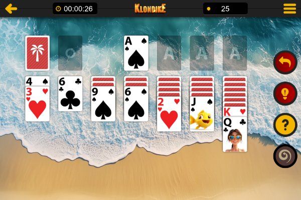 Solitaire Summer Klondike 🕹️ 🃏 | Jeu de navigateur de puzzle de cartes - Image 1