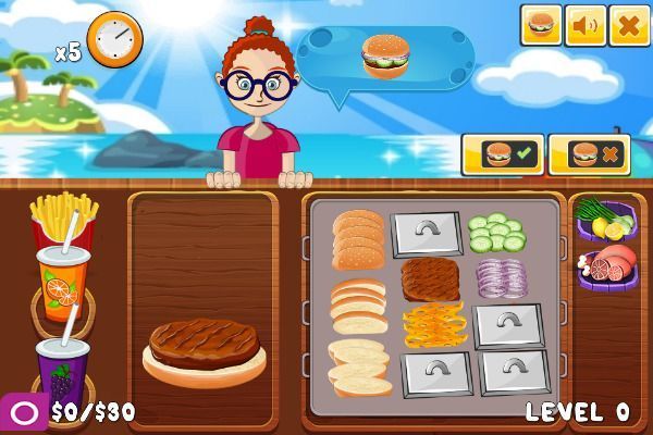 Beach Burger 🕹️ 🏖️ | Free Skill Casual Browser Game - Image 1