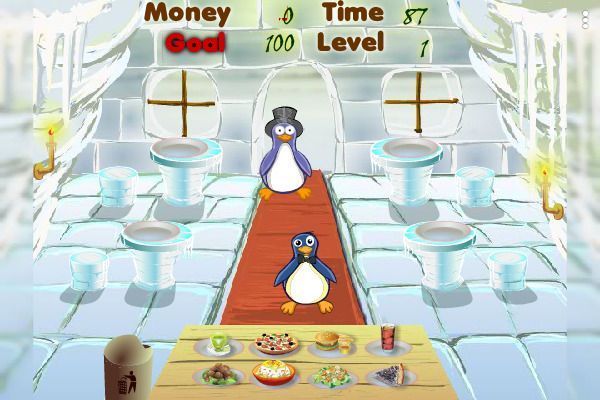 Penguin Cookshop 🕹️ 🏖️ | Logik Casual Kostenloses Browserspiel - Bild 1