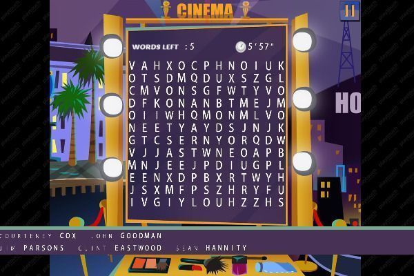 Words Search Hollywood Stars 🕹️ 🏖️ | Jogo de navegador casual de lógica - Imagem 3