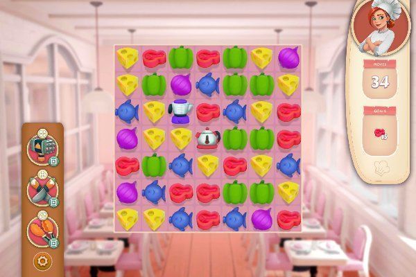 Cook and Match: Sara's Adventure 🕹️ 🍬 | Gioco per browser rompicapo match-3 - Immagine 1