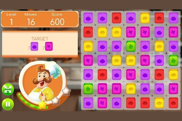 Food Tiles Match 3 🕹️ 🍬 | Jogo de navegador de quebra-cabeças match-3 - Imagem 1