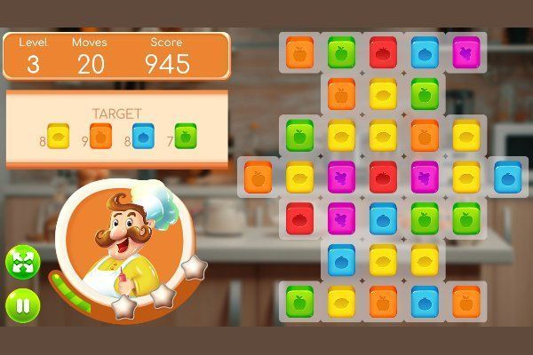 Food Tiles Match 3 🕹️ 🍬 | Puzzle Match-3 Kostenloses Browserspiel - Bild 3