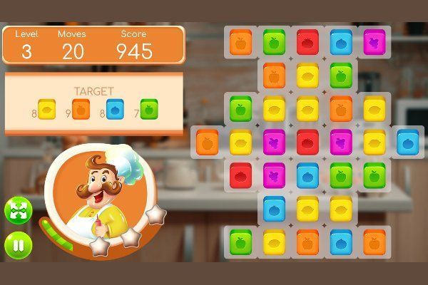 Food Tiles Match 3 🕹️ 🍬 | Jogo de navegador de quebra-cabeças match-3 - Imagem 3