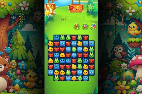 Forest Glade Mysteries 🕹️ 🍬 | Juego de navegador rompecabezas match-3 - Imagen 1
