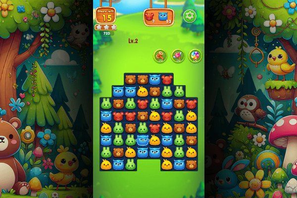 Forest Glade Mysteries 🕹️ 🍬 | Juego de navegador rompecabezas match-3 - Imagen 2