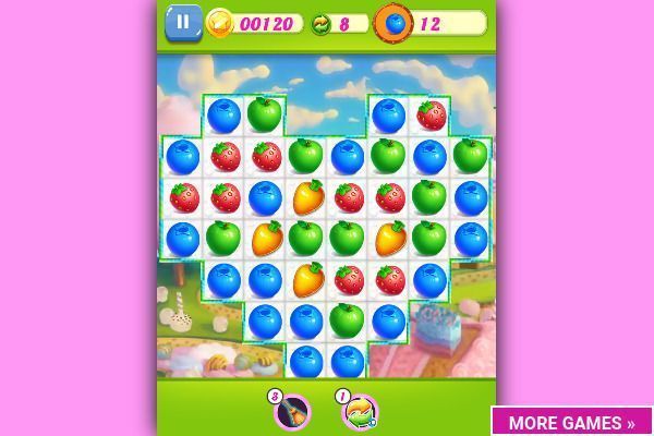 Fruit Swipe Mania 🕹️ 🍬 | Jogo de navegador de quebra-cabeças match-3 - Imagem 1