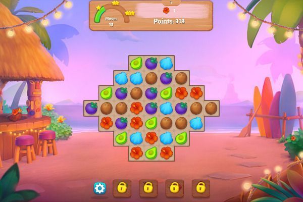Hawaii Match 3 🕹️ 🍬 | Free Puzzle Match-3 Browser Game - Image 1