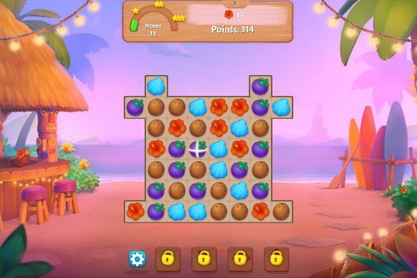 Hawaii Match 3 🕹️ 🍬 | Free Puzzle Match-3 Browser Game - Image 2
