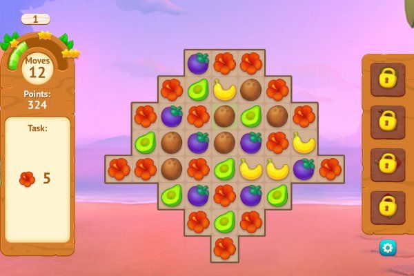 Hawaii Match 4 🕹️ 🍬 | Free Puzzle Match-3 Browser Game - Image 1
