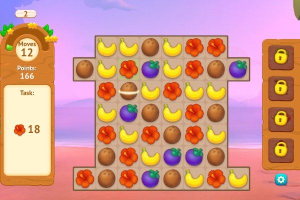 Hawaii Match 4 🕹️ 🍬 | Free Puzzle Match-3 Browser Game - Image 2