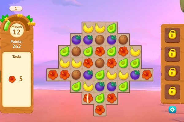Hawaii Match 5 🕹️ 🍬 | Jogo de navegador de quebra-cabeças match-3 - Imagem 1