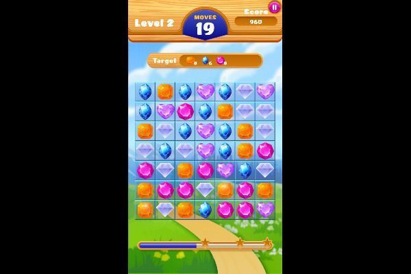 Jewel Crush 🕹️ 🍬 | Jogo de navegador de quebra-cabeças match-3 - Imagem 2