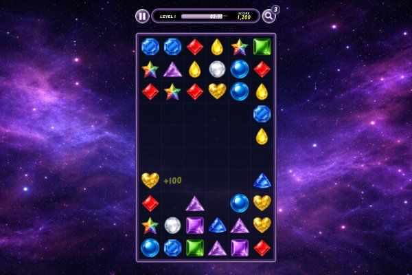 Jewel Link 🕹️ 🍬 | Juego de navegador rompecabezas match-3 - Imagen 1