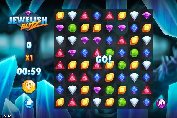 Jewelish Blitz 🕹️ 🍬 | Juego de navegador rompecabezas match-3 - Imagen 1