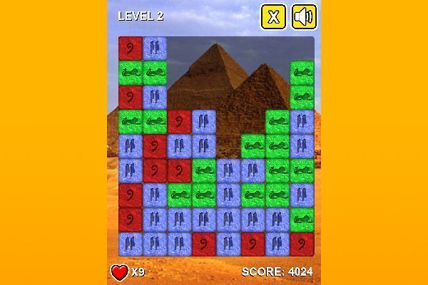 Stones Of Pharaoh 🕹️ 🍬 | Juego de navegador rompecabezas match-3 - Imagen 2