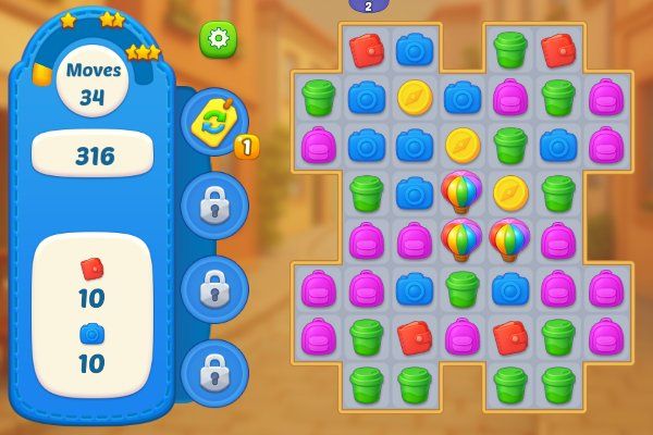 Travel Story Match 🕹️ 🍬 | Juego de navegador rompecabezas match-3 - Imagen 1