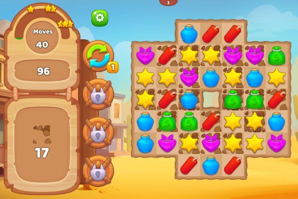 Wild West Match 🕹️ 🍬 | Puzzle Match-3 Kostenloses Browserspiel - Bild 2