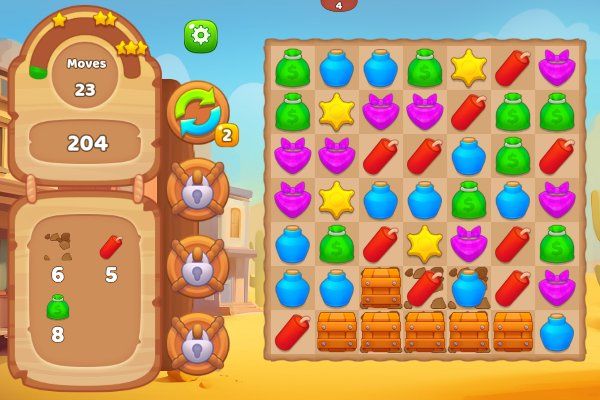 Wild West Match 🕹️ 🍬 | Puzzle Match-3 Kostenloses Browserspiel - Bild 3