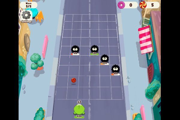 Om Nom Bounce 🕹️ 💡 | Juego de navegador rompecabezas arcade - Imagen 1