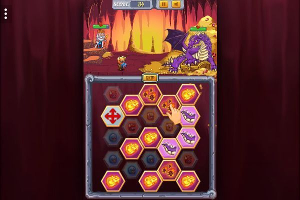 Dragon Fire and Fury 🕹️ 🏰 | Free Strategy Match-3 Browser Game - Image 1