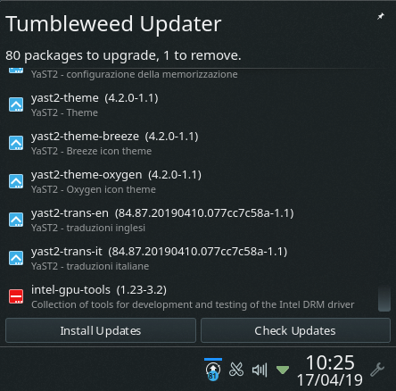 KDE Plasma Software Updater für openSUSE Tumbleweed